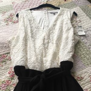 NY Collection Belted White Lace Jumpsuit (NEW)